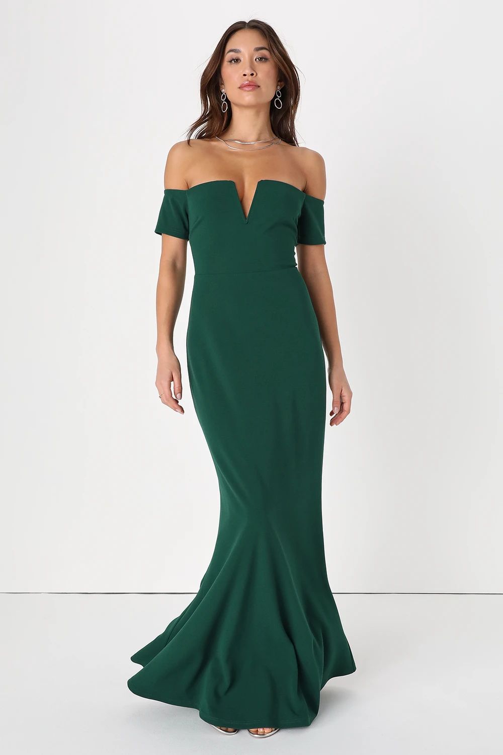 Lynne Hunter Green Off-the-Shoulder Maxi Dress | Lulus (US)