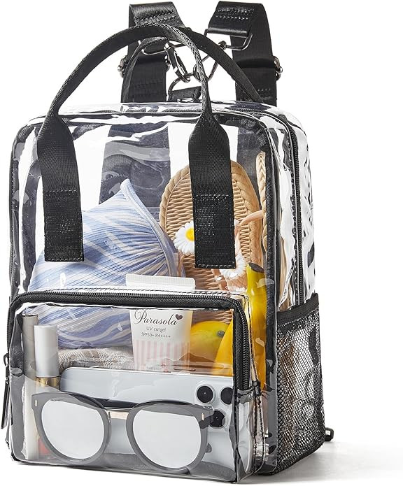 Bluome Clear Bag For Stadium Events 12×6×12 Crossbody Beach Lunch Tote Transparent Bag Purse St... | Amazon (US)