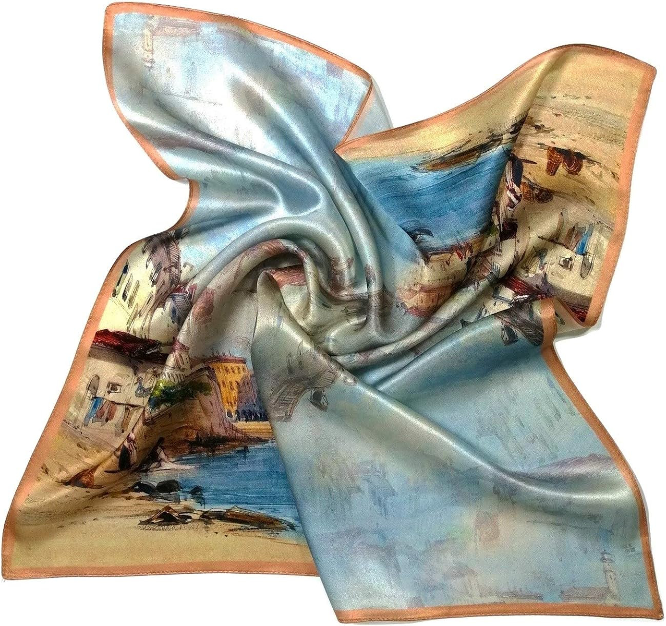 Shanlin Unisex 100% Mulberry Silk Square Scarf in Gift Box (21”x21”) | Amazon (US)