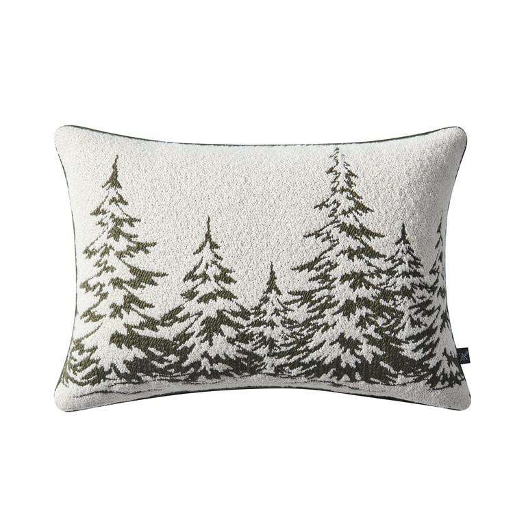 My Texas House 14" x 20" Ivory/Green Winter Landscape Decorative Pillow Cover | Walmart (US)