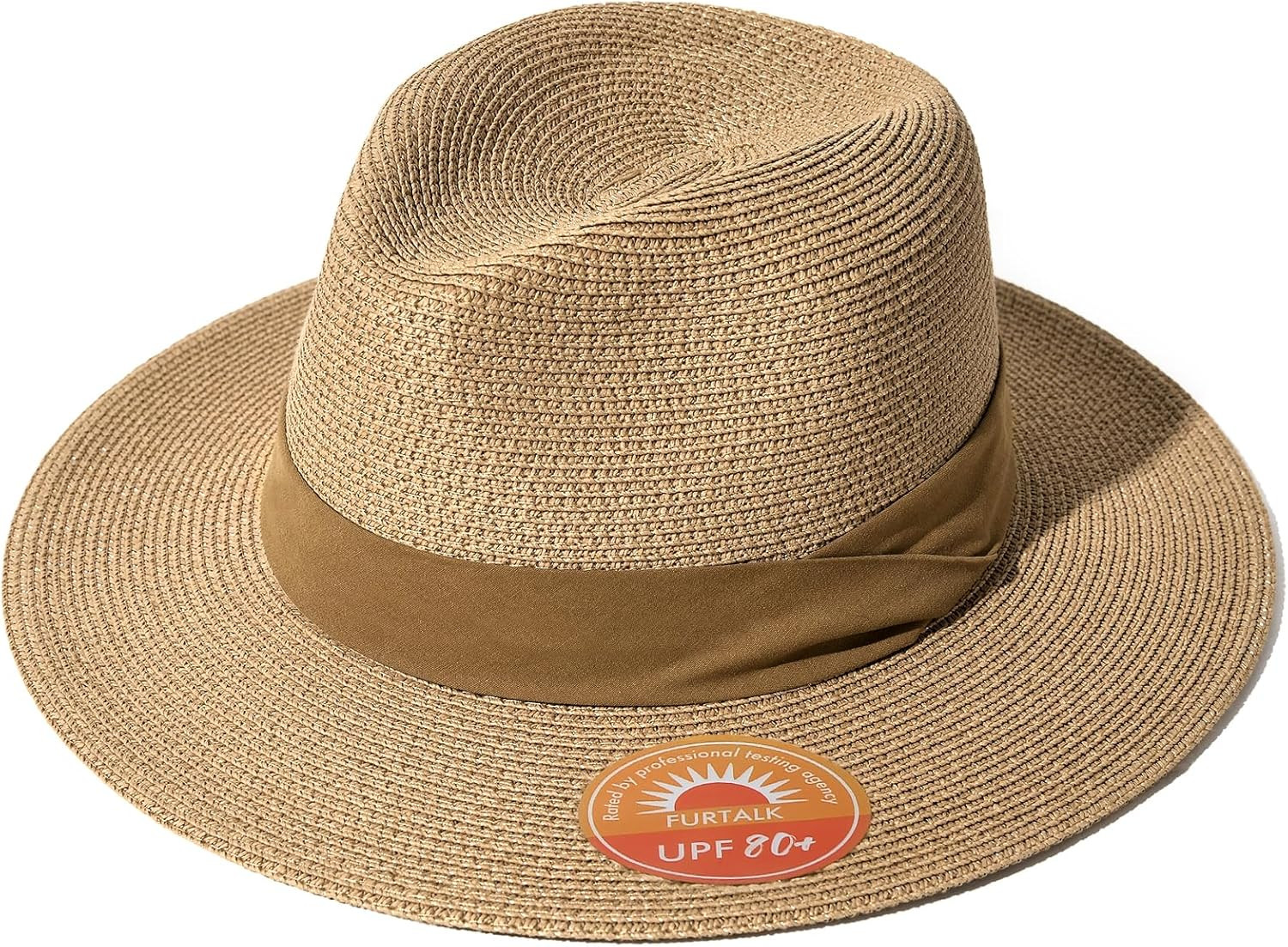 FURTALK Panama Hat Sun Hats for Women Men Wide Brim Fedora Straw Beach Hat UV UPF 50 | Amazon (US)