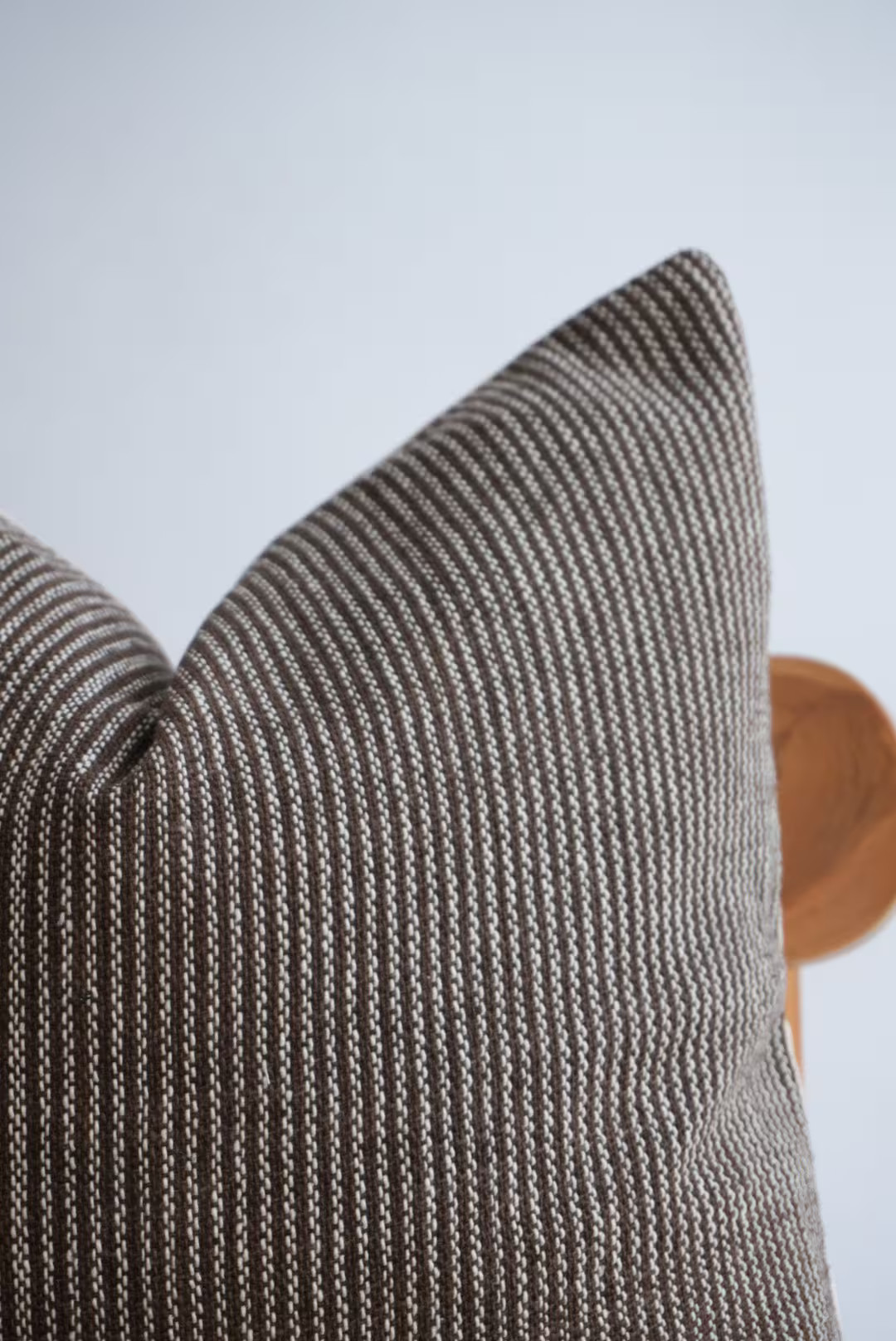 Brown Cream Striped Woven Pillow Cover | Etsy (US)