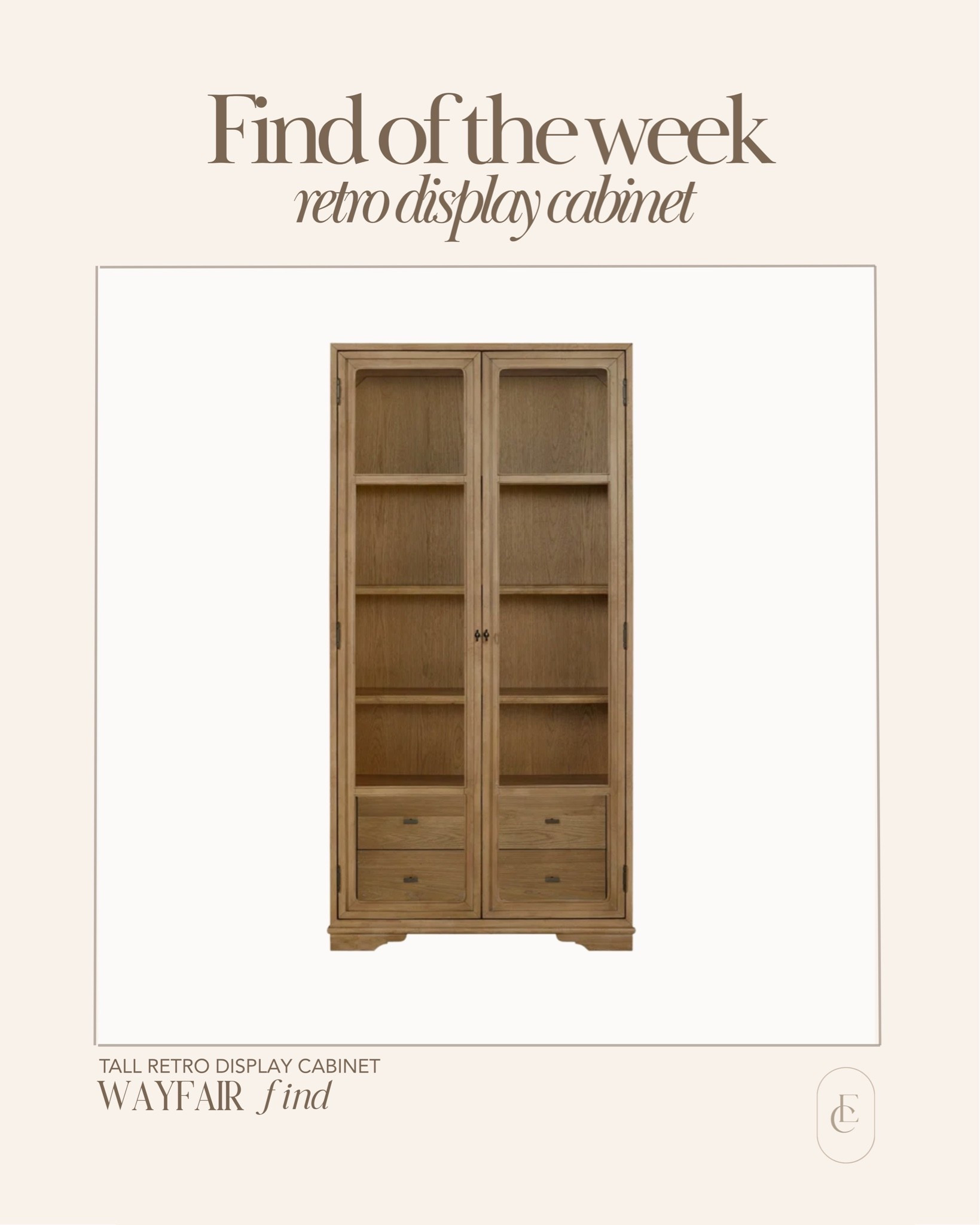 Find of the week and now I suddenly need a place to display things I don’t even own yet.

The shape, the warm wood tone, the slightly vintage feel… this is exactly the kind of piece that makes a room feel layered and collected instead of overly styled.
.
.
.
#WayfairFind #VintageInspired #HomeDecor #InteriorInspo retro cabinet display cabinet warm wood furniture vintage inspired decor collected home neutral home decor timeless interiors organic modern home styling inspiration living room decor furniture find

#LTKHome