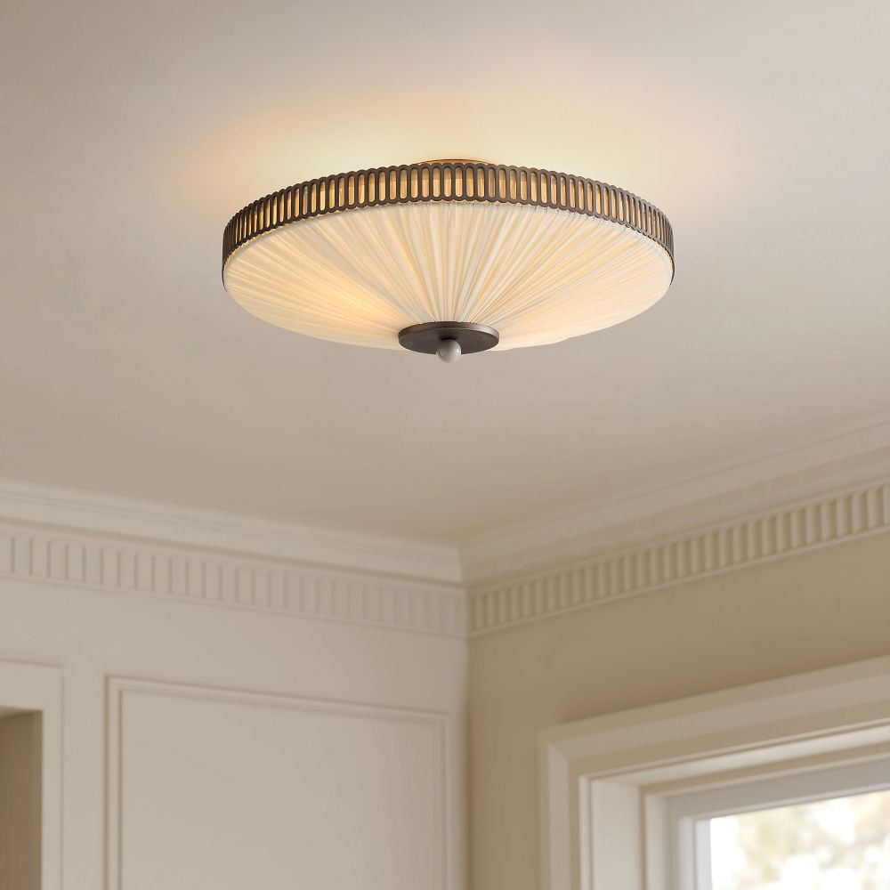 Pierce & Ward Ruched Semi-Flush Mount (18.5") | West Elm (US)