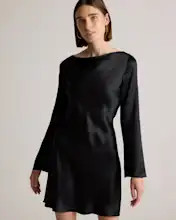 100% Washable Silk Long Sleeve Mini Dress | Quince