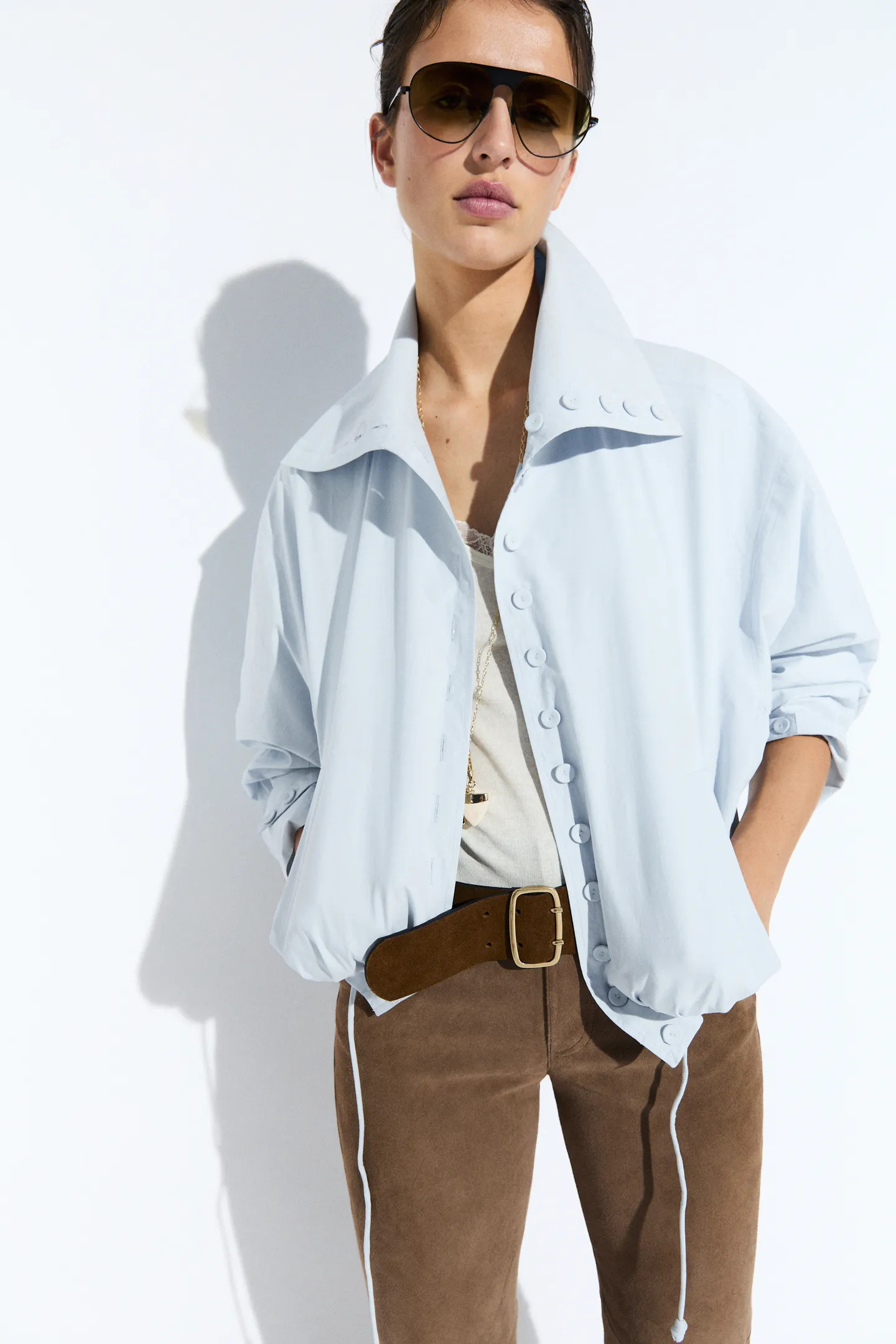 Cropped button jacket | Massimo Dutti US
