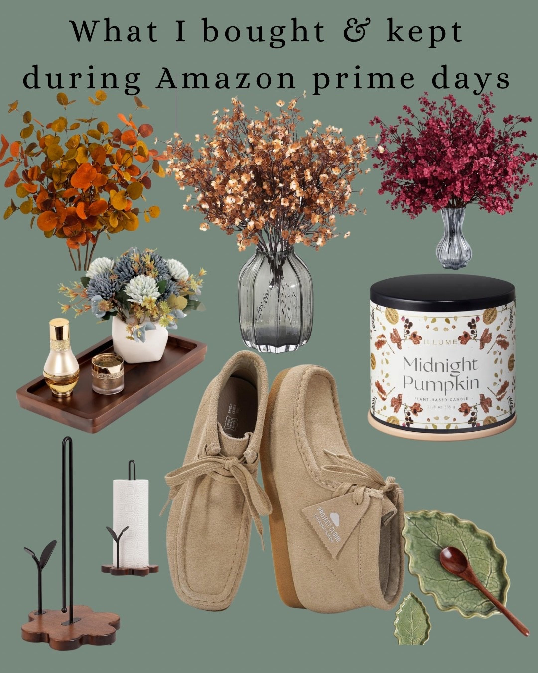 Everything I ended up keeping from the recent Amazon prime days! Love all of these! #amazonprime #homefinds #cutebooties #fallbooties #fallflorals #vegancandle

#LTKSeasonal #LTKHome #LTKSaleAlert