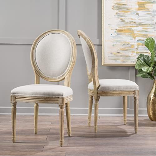 Christopher Knight Home Phinnaeus Beige Fabric Dining Chair (Set of 2), 2-Pcs Set | Amazon (US)