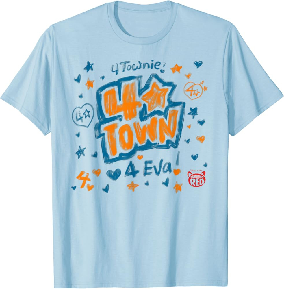 Disney PIXAR Turning Red 4-Town 4-Eva T-Shirt | Amazon (US)