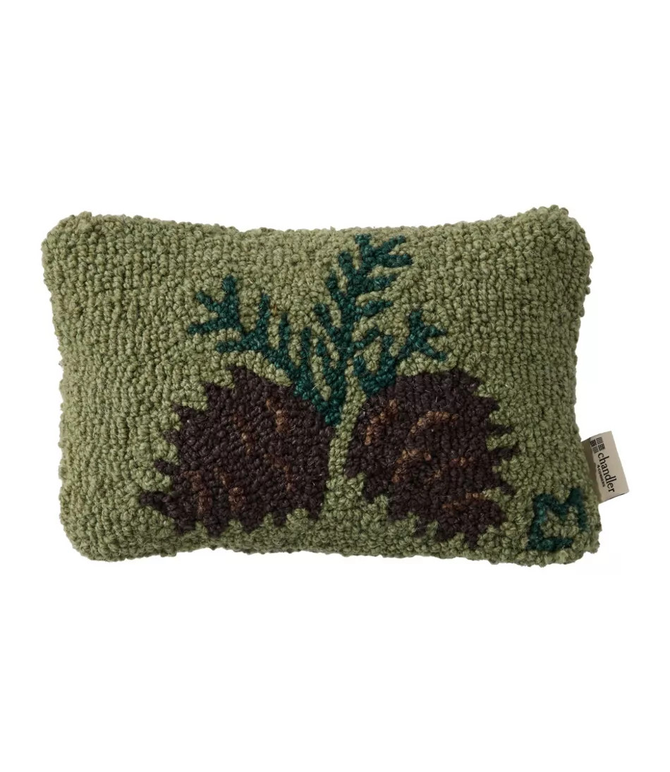 Wool Hooked Throw Pillow, Pinecone, 8" x 12" Multi Color, Cotton/Wool | L.L. Bean