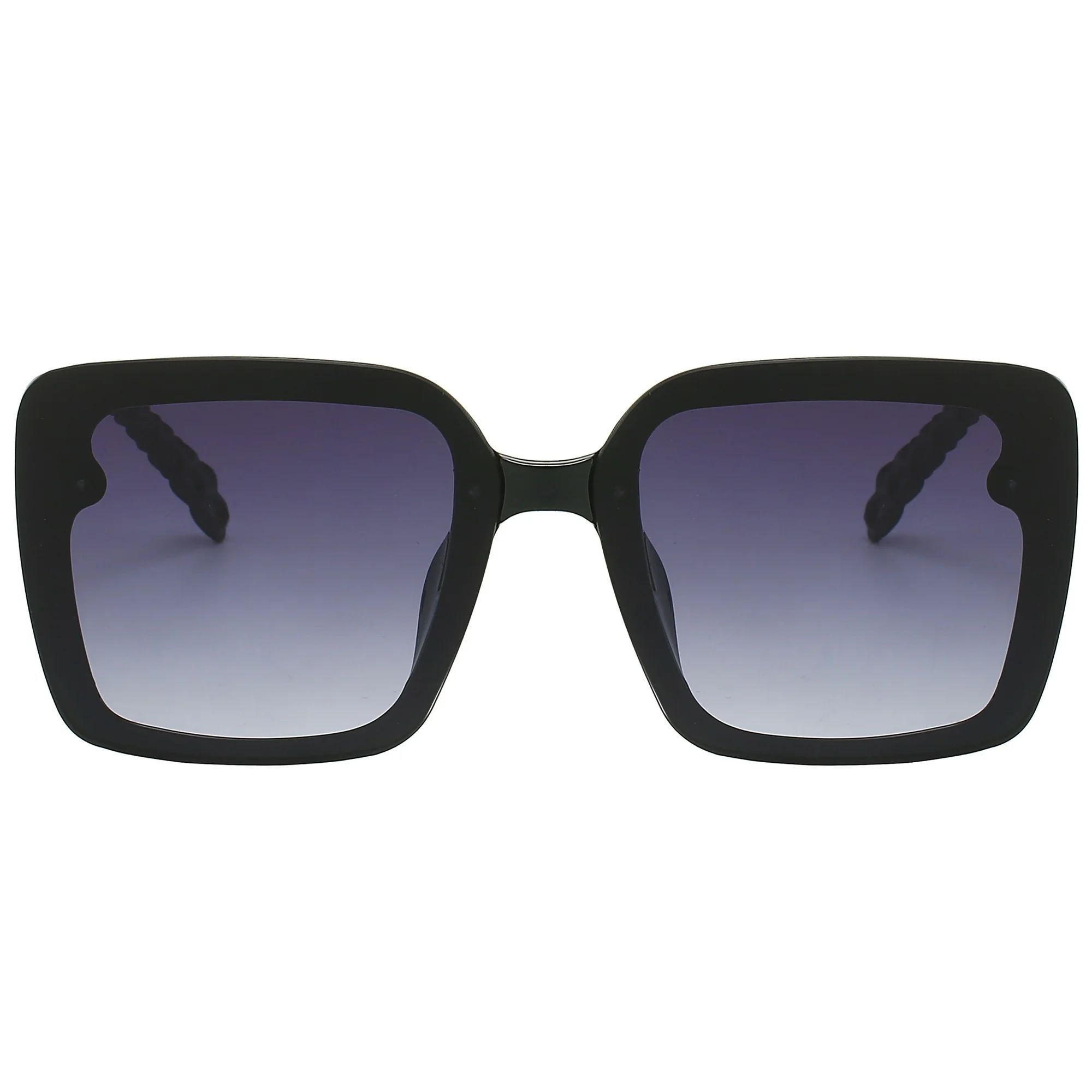 Piranha Eyewear Lily Oversize Square Women's Sunglasses - Black | Walmart (US)