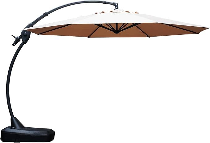 GRAND PATIO 11 FT Deluxe NAPOLI Curvy Aluminum Offset Umbrella, Patio Cantilever Umbrella (Champa... | Amazon (US)