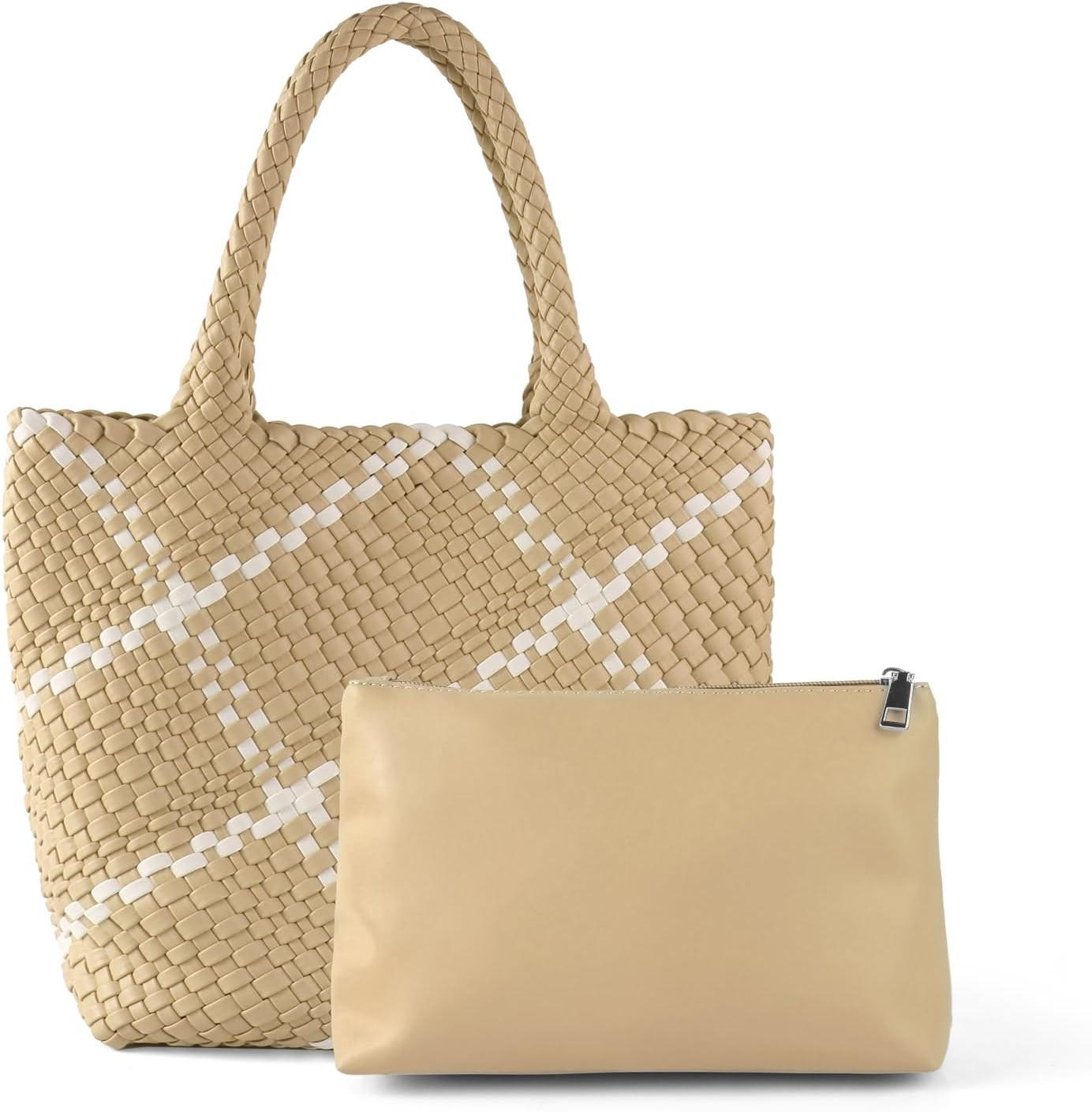 Woven Tote Bag For Women, Large Vegan Leather Travel Handbag, Casual Work Shoulder Bag, Underarm Commuter Hobo Bag With Purse | Amazon (CA)