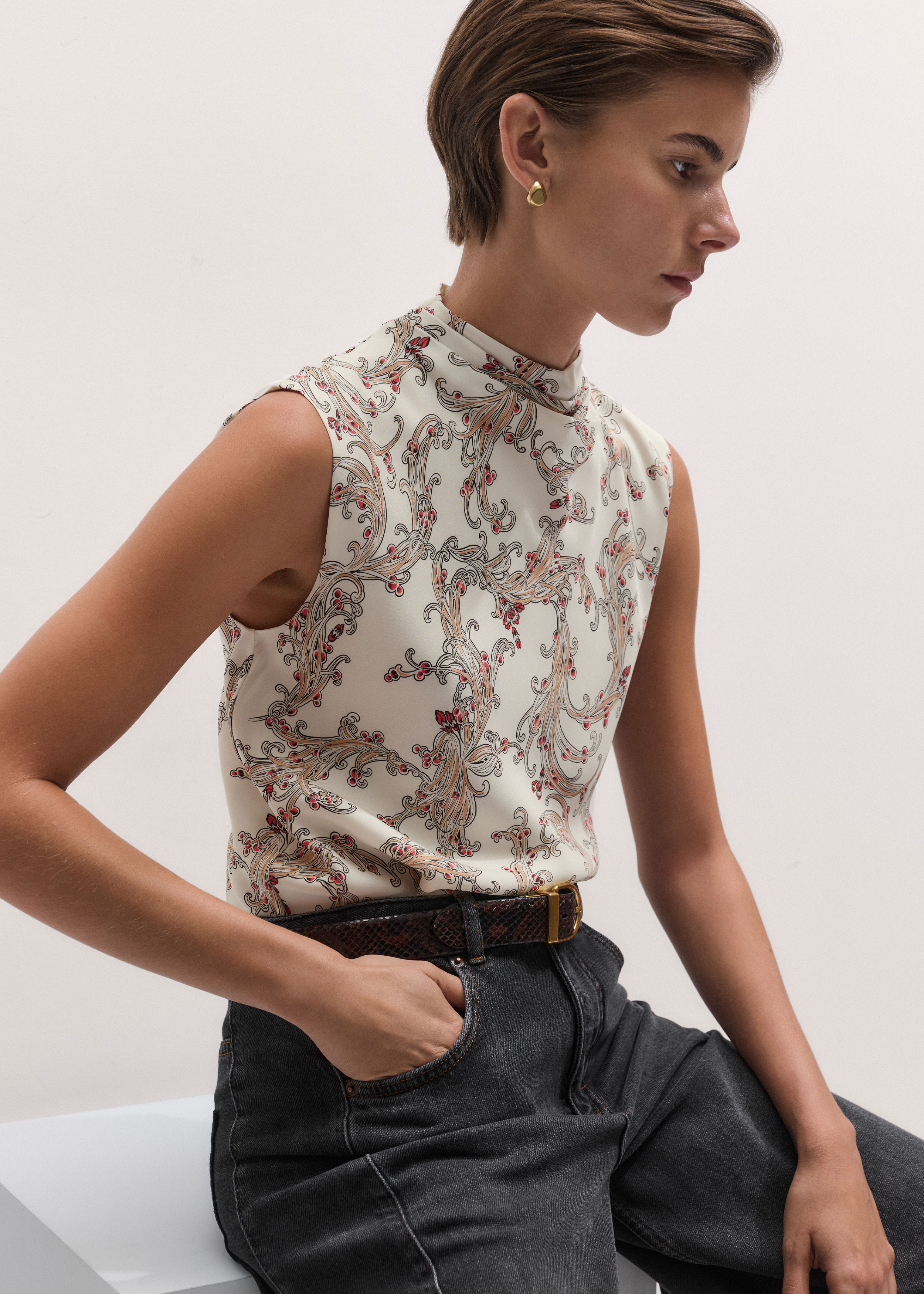 Drape High Neck Top | ME+EM Global (Excluding US)