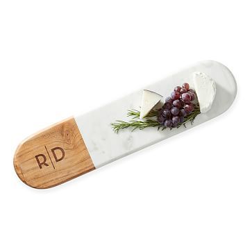 Wood and Marble Long Oval Cheese Board | Mark and Graham | Mark and Graham