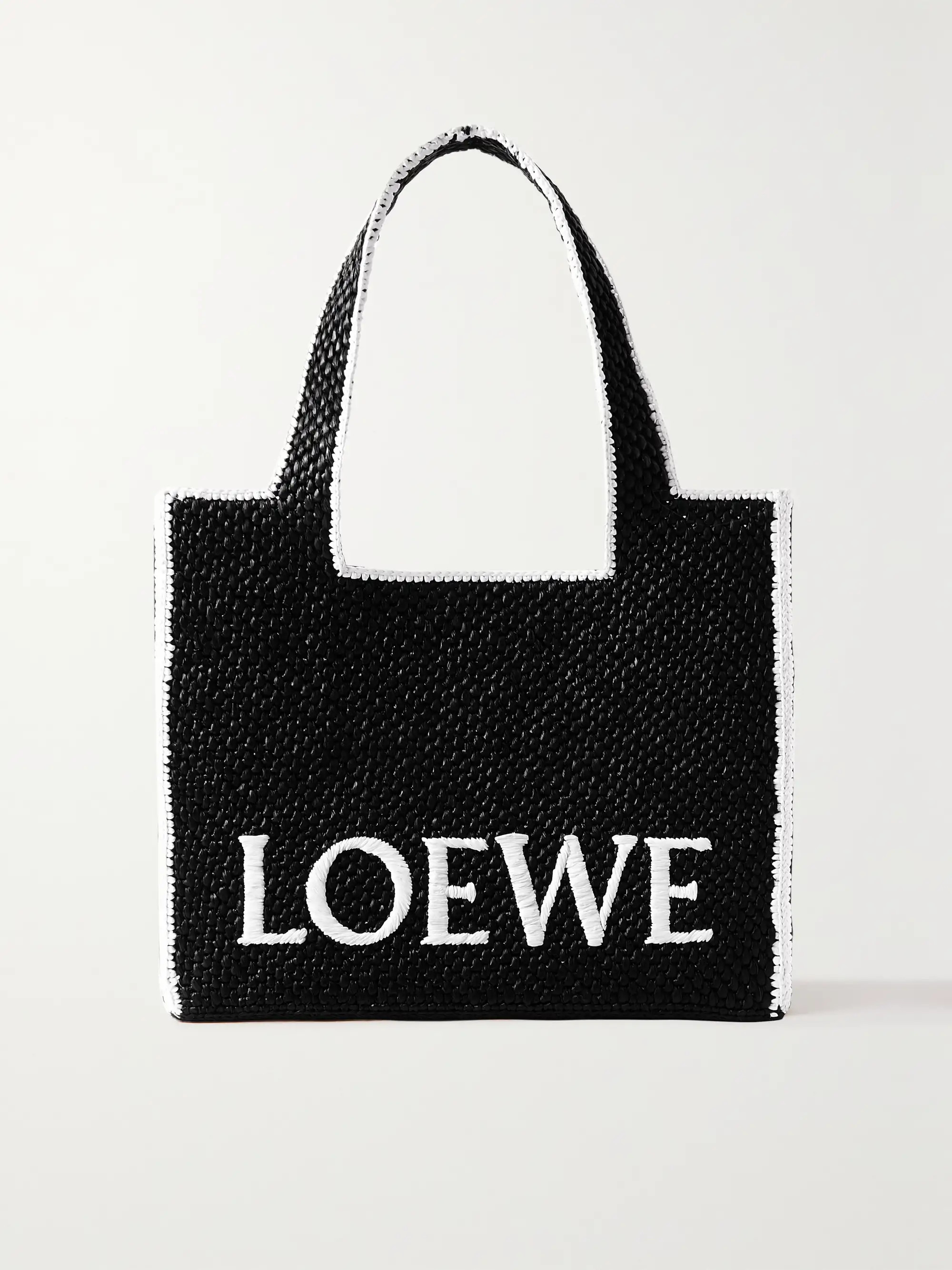 + Paula's Ibiza embroidered two-tone raffia tote | NET-A-PORTER (US)
