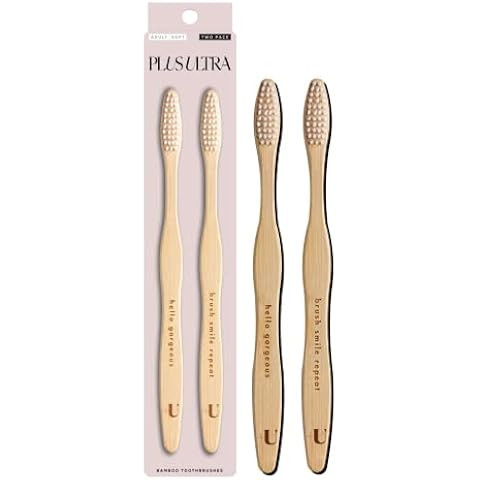 Plus Ultra Bamboo Toothbrush - BPA Free Soft Bristle Toothbrush for Adults - Dentist-Approved All... | Amazon (US)