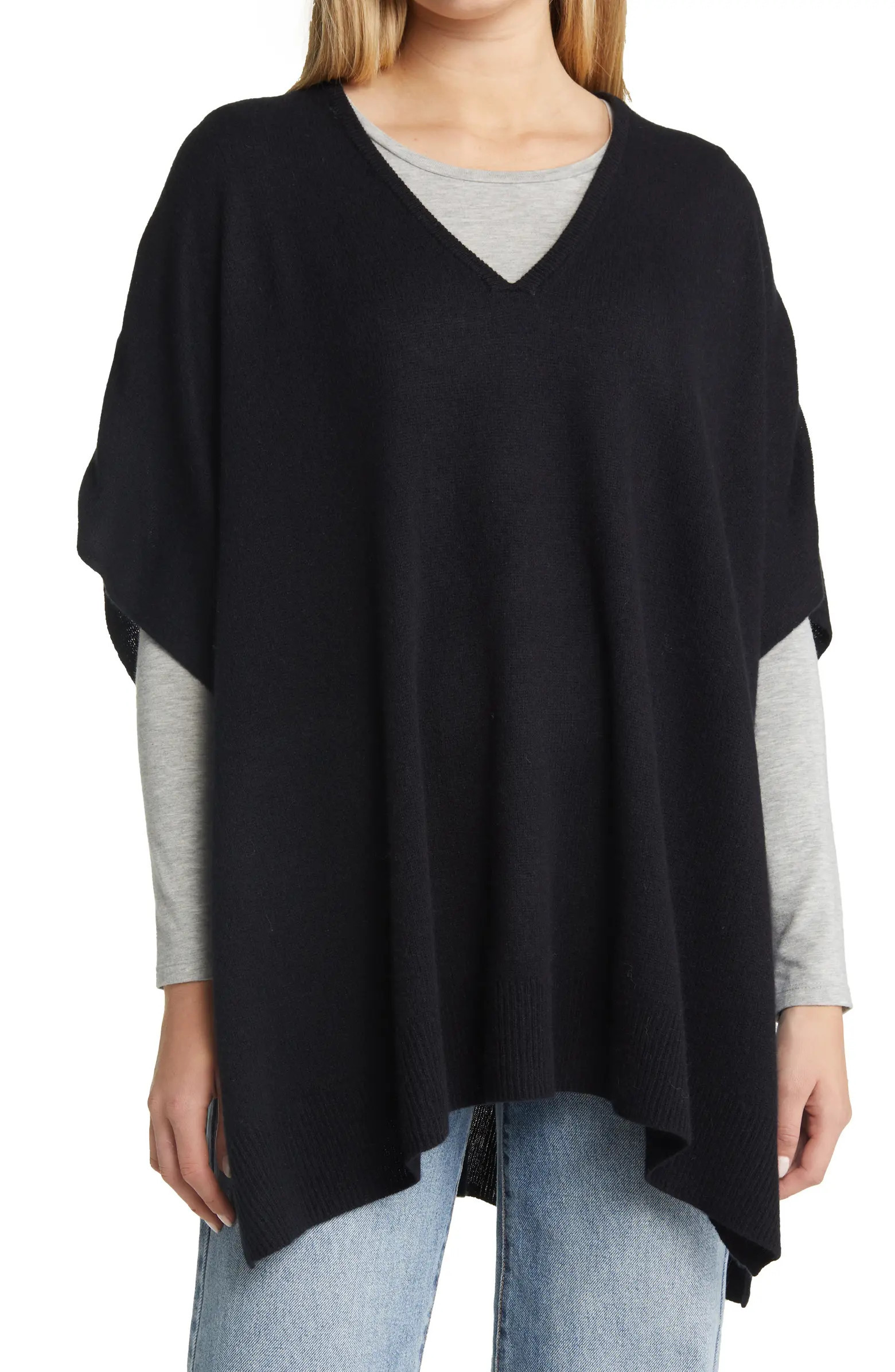 V-Neck Wool & Cashmere Poncho | Nordstrom