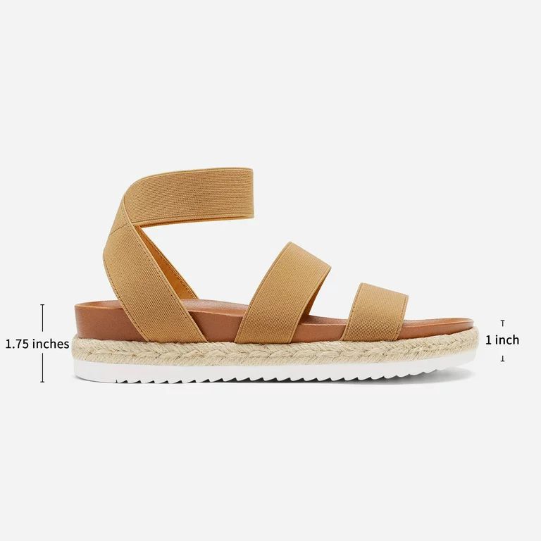 Dream Pairs Women's Platform Wedge Sandals JIMMIE CAMEL Size 5.5 | Walmart (US)