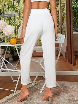 Women's Jeans Pant for Women Jeans for Women Solid Straight Leg Pants (Color : White, Size : Medium) | Amazon (US)