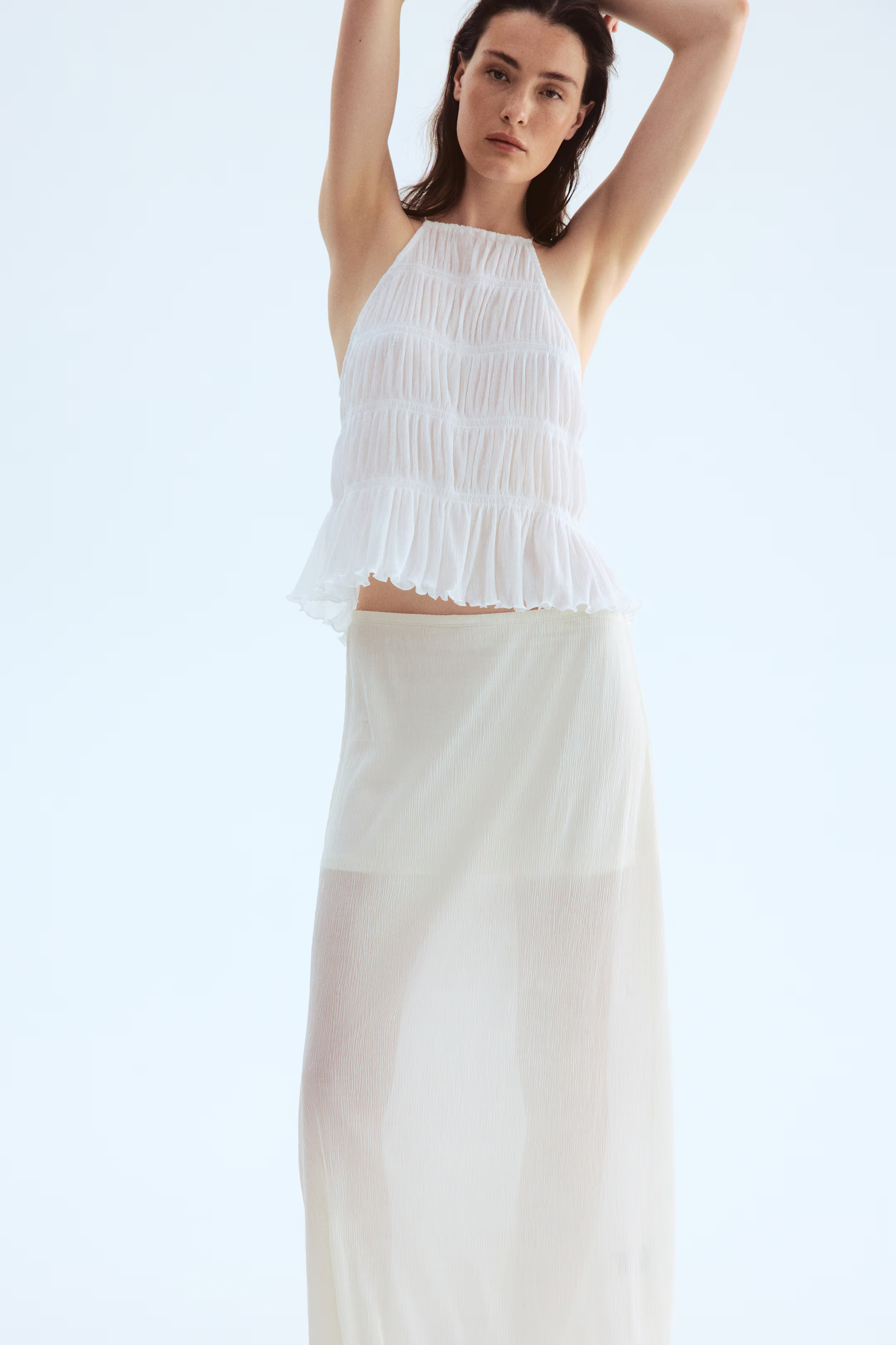 Smocked strappy top - Black - Ladies | H&M GB | H&M (UK, MY, IN, SG, PH, TW, HK)