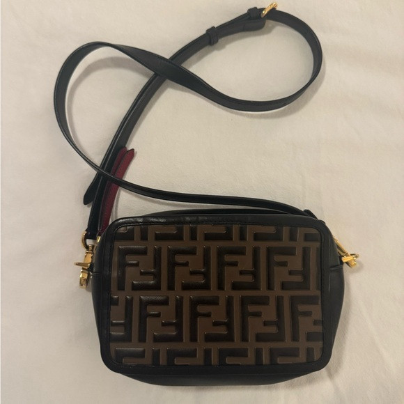 Fendi crossbody embossed symbol- brown/black | Poshmark