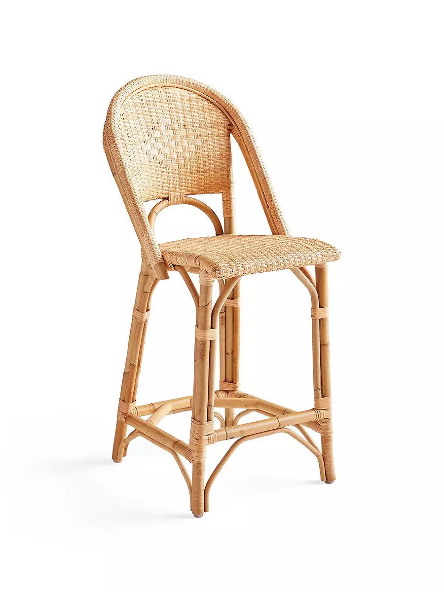 Sunwashed Riviera Rattan Counter Stool | Serena and Lily