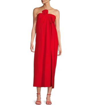 x Elizabeth Damrich Radziwill Full Length Strapless Crepe Dress | Dillard's