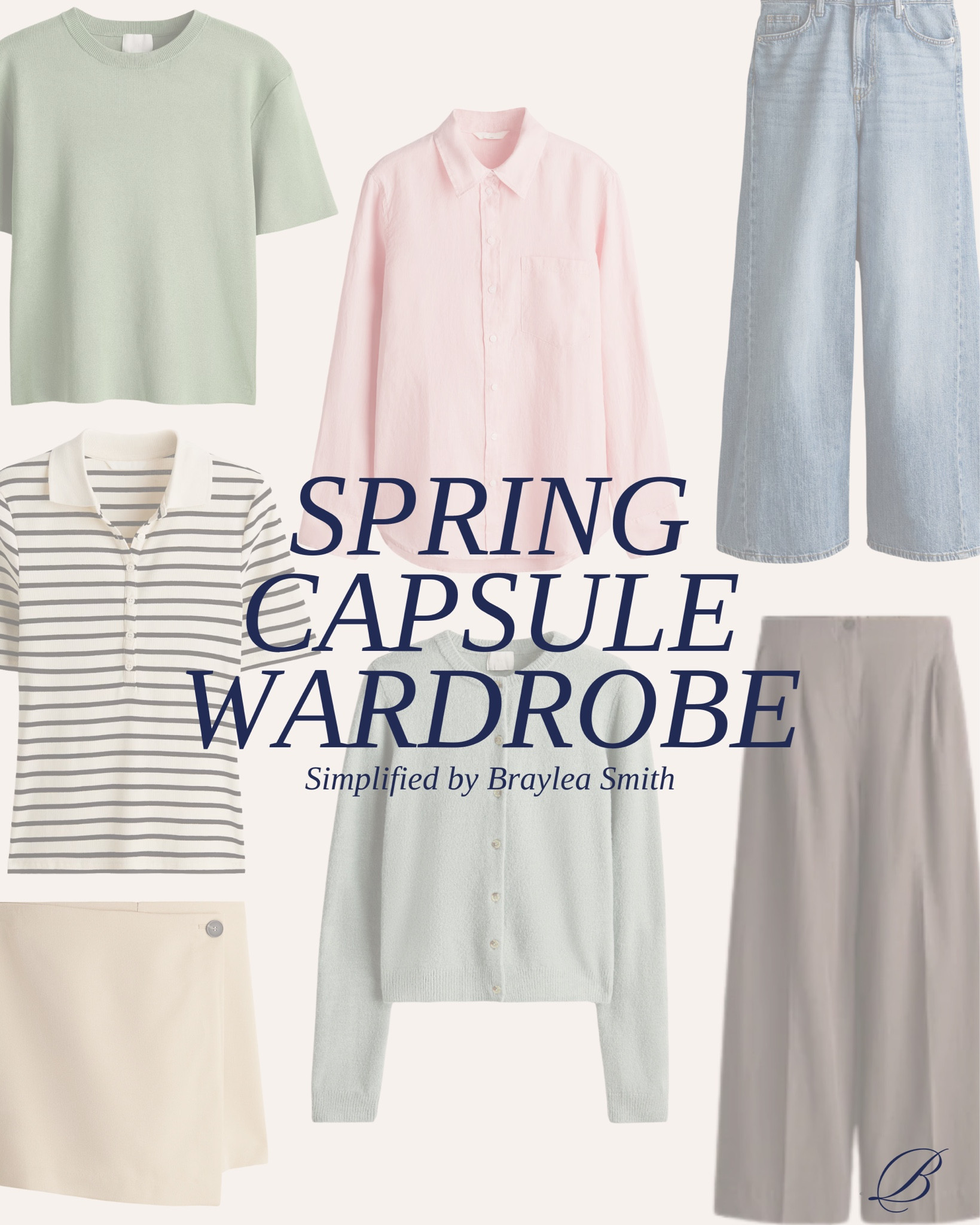 Spring Capsule Wardrobe | Under $300 

If you’re in need of a spring outfit refresh, this is for you! I’ve compiled 7 items that can all be styled interchangeably. Simply pick a top, bottom & then accessorize with your shoes & accessories ✨ 

I’ve made recommendations for shoes & accessories but please use whatever you have or tailor them to your personal style.

I hope this makes getting ready so simple, exactly as it should be. 

Please don’t hesitate to ask any questions on this post & my DMs are always open on instagram @brayleasmith

ps. everything is saved to a spring capsule collection here on LTK

#ltku #ltksalealert #ltkfindsunder50 #ltkfindsunder100 #ltkstyletip #ltkshoecrush #ltkseasonal 