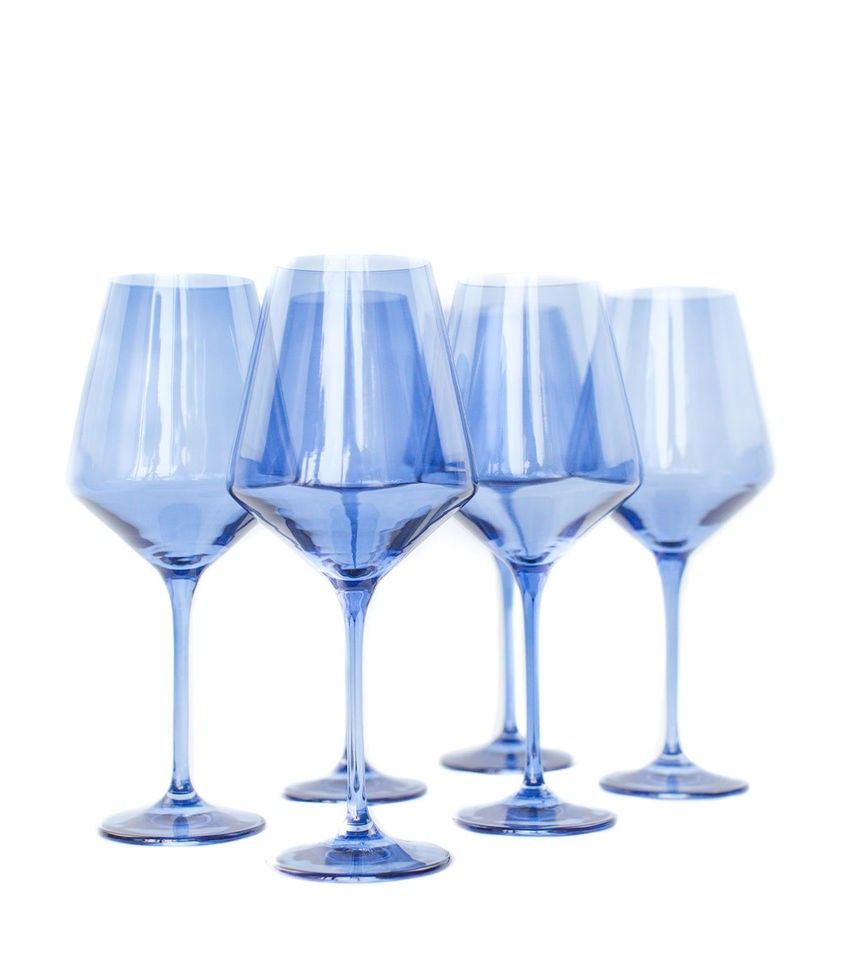 Estelle Colored Glass Cobalt Blue Stemware 6-Set | Shop BAZAAR