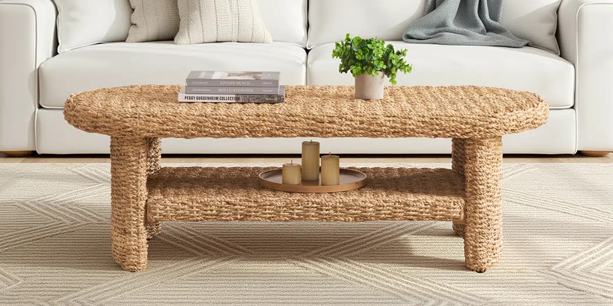 Anesty Coastal 51.75"W Simple Assembly Rectangular Woven Rattan Coffee Table | Wayfair North America
