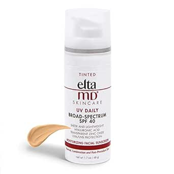 EltaMD UV Daily SPF 40 Tinted Sunscreen Moisturizer Face Lotion, Tinted Sunscreen with Hyaluronic... | Amazon (US)