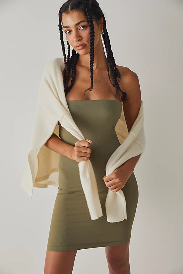 Seamless Tube Mini Slip by Intimately at Free People, Hunter Green, M/L | Free People (Global - UK&FR Excluded)