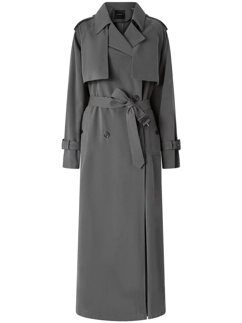 PINKO Belted Trench Coat | Grey | FARFETCH | Farfetch Global