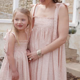 Eva Peron Sundress with English Rose Hand Smocking made with Liberty Mortimer Fabric | Smock London