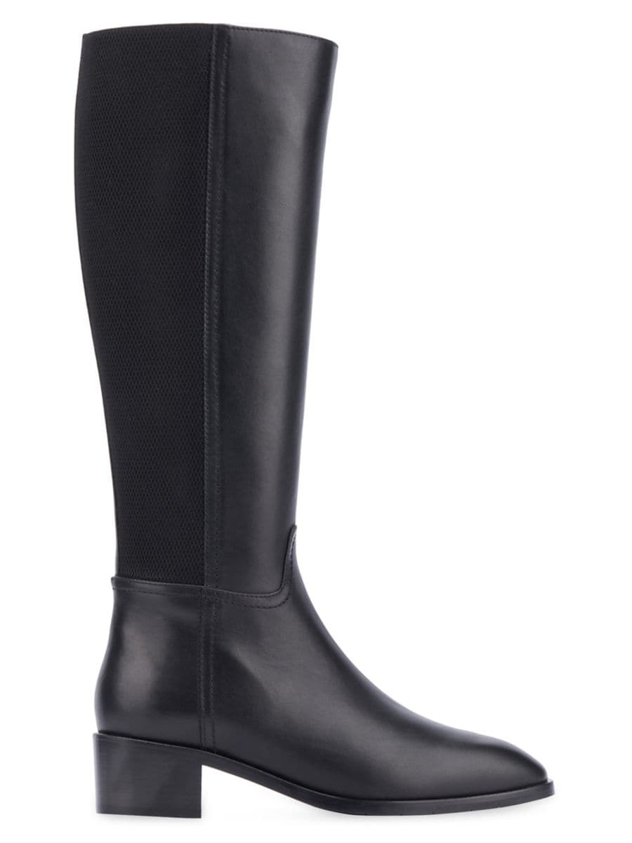 Ricarda 43MM Elastic-Panel Leather Tall Boots | Saks Fifth Avenue
