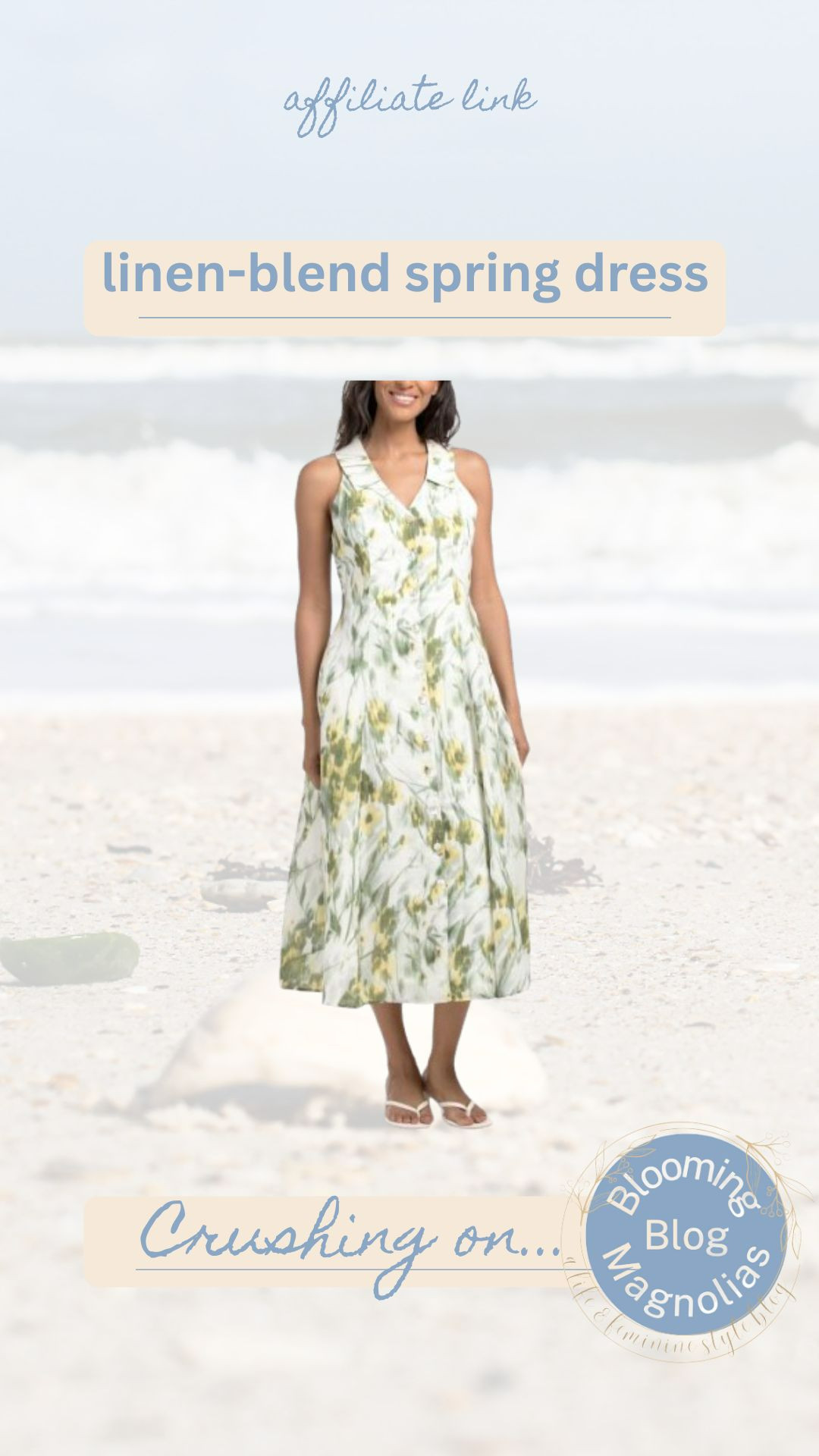 Linen-blend spring dress 

 