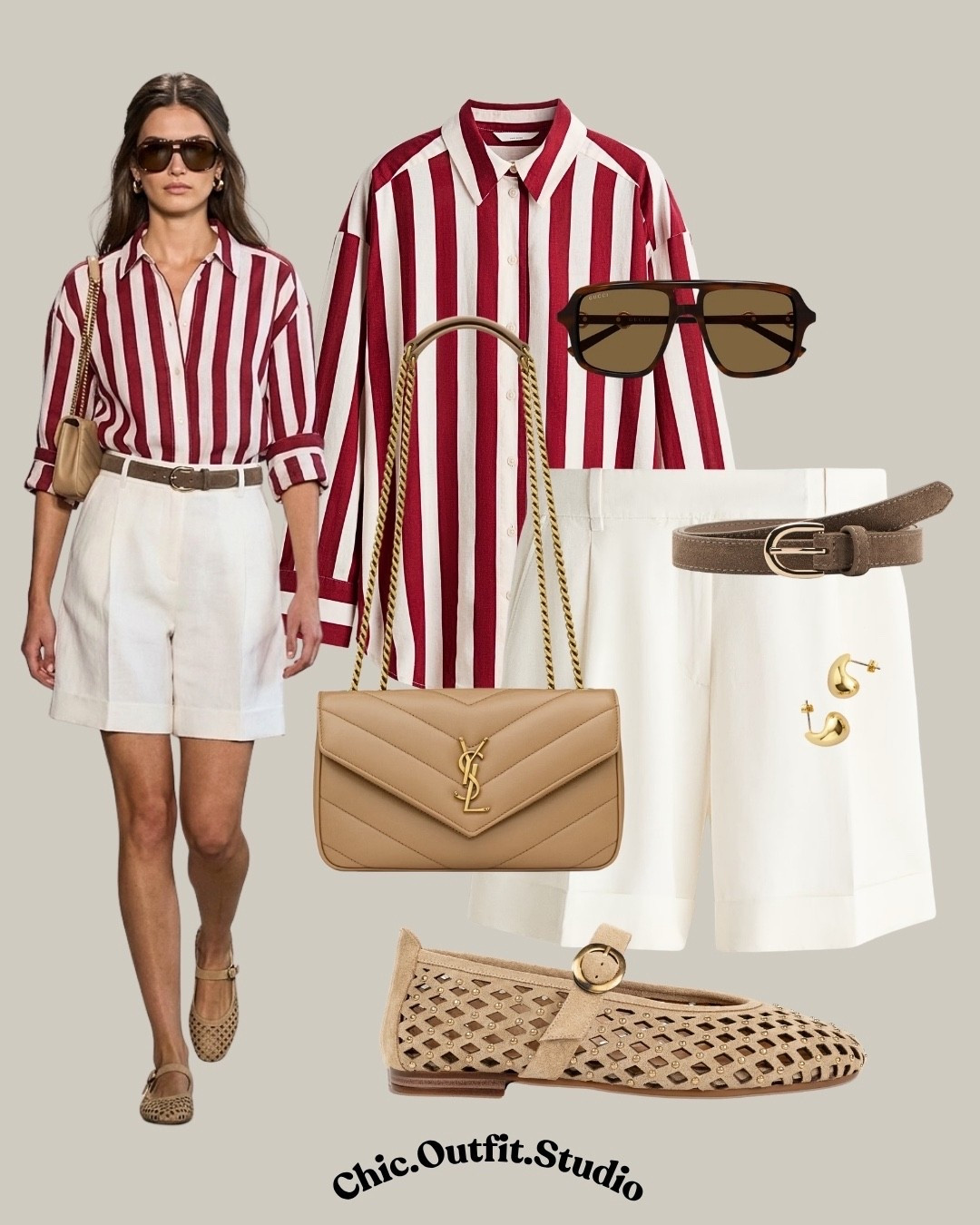 Striped Shirt & White Shorts Classic Summer Look

✨A red and white striped shirt paired with white shorts creates a timeless summer outfit with a subtle Parisian feel. Lightweight fabrics and structured pieces make this look both classic and polished.

✨Perfect for city walks, vacation outfits, brunch dates, or casual smart looks.

✨Tags: striped shirt outfit women, white shorts outfit summer, classic summer outfit women, parisian style outfit, european summer outfit, smart casual outfit women, chic everyday outfit, timeless outfit women, effortless summer style

#LTKshoes #LTKsummer #LTKspring