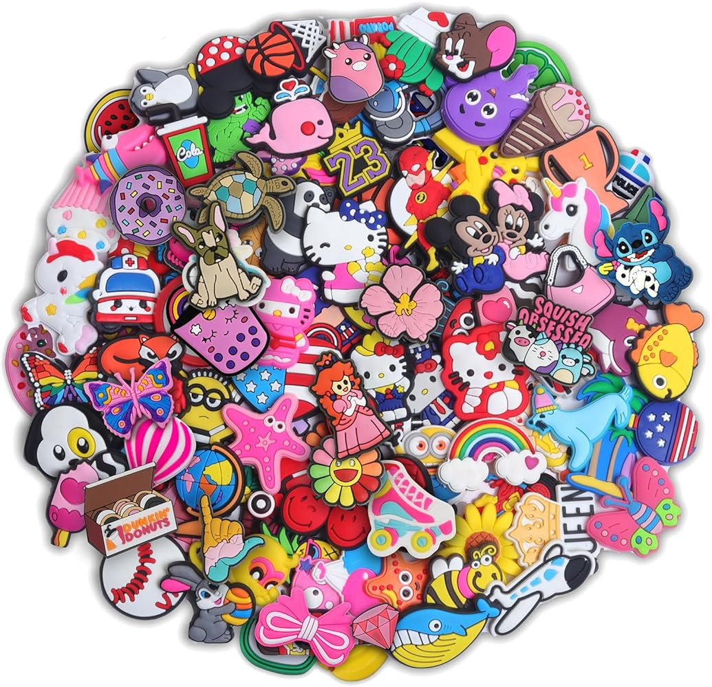 50,100 PCS Non-Repeat Shoe Charms, Shoe Decoration Party Gifts for Boys Girls Kids Women | Amazon (US)