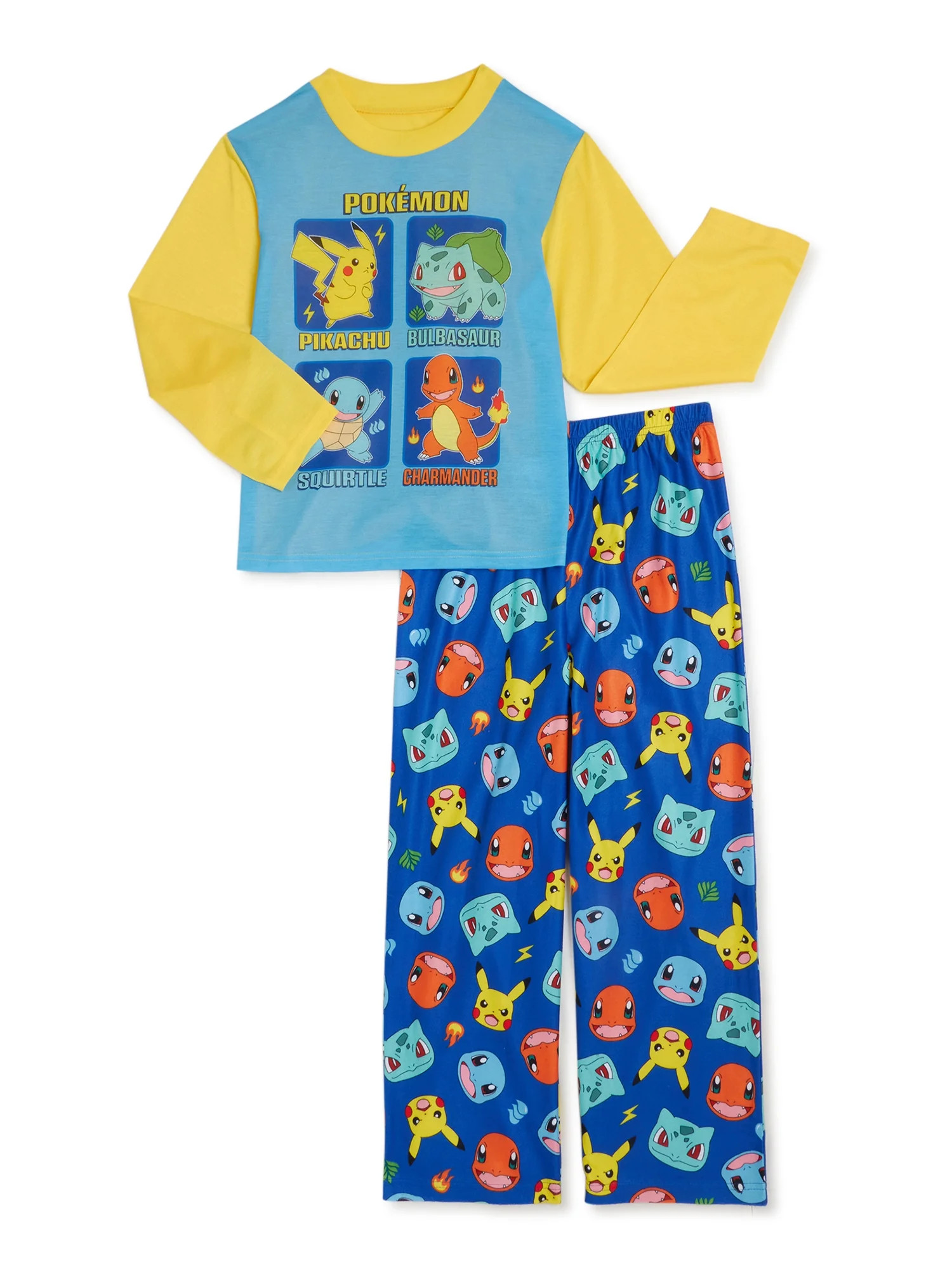 Pokemon Boys Long Sleeve Long Leg 2-Piece Pajama Set, Sizes 4-10 - Walmart.com | Walmart (US)