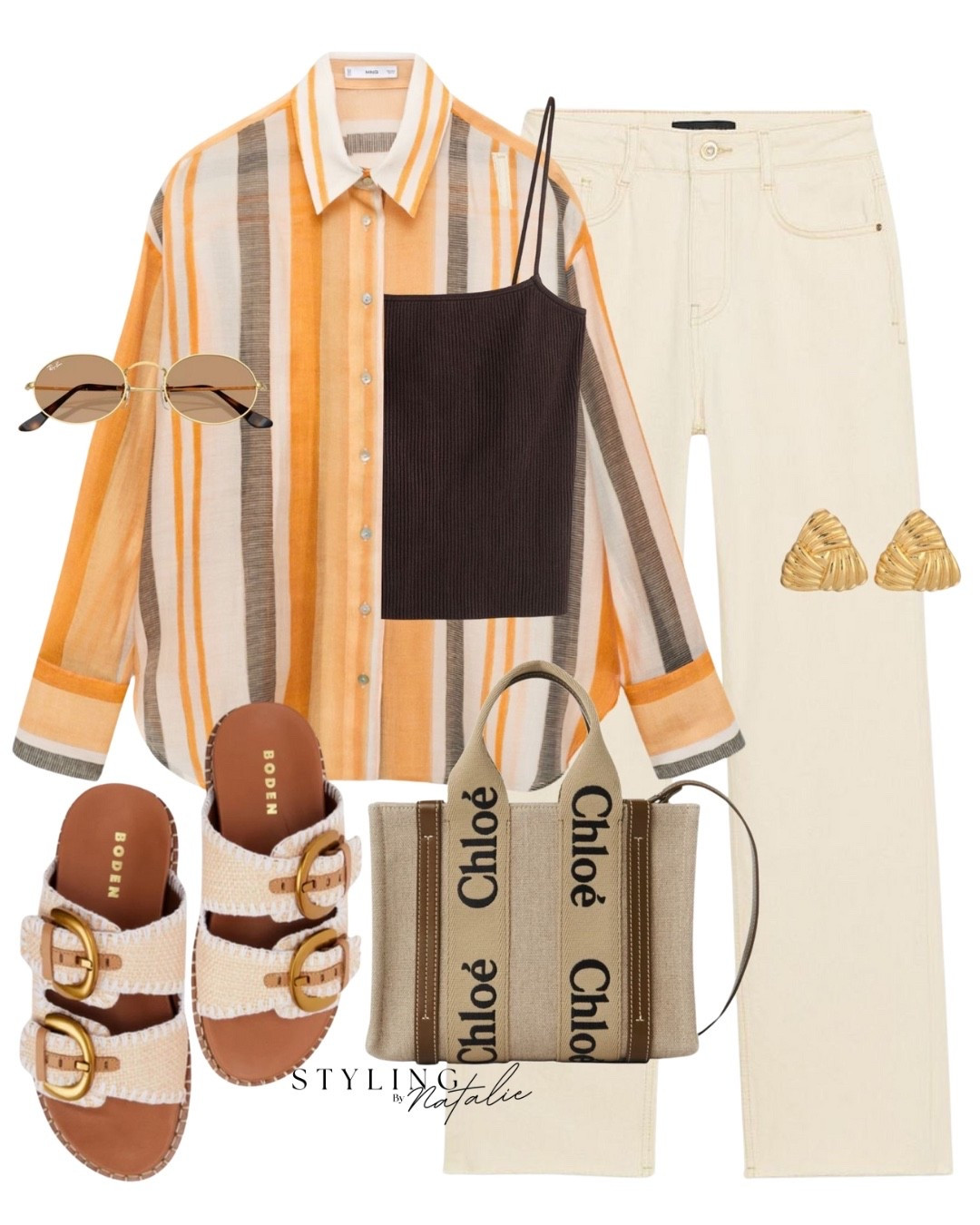 Striped shirt, rib knit vest top, beige jeans, Chloe bag, sandals, sunglasses. Summer outfit, casual chic

#LTKstyletip #LTKsummer #LTKeurope
