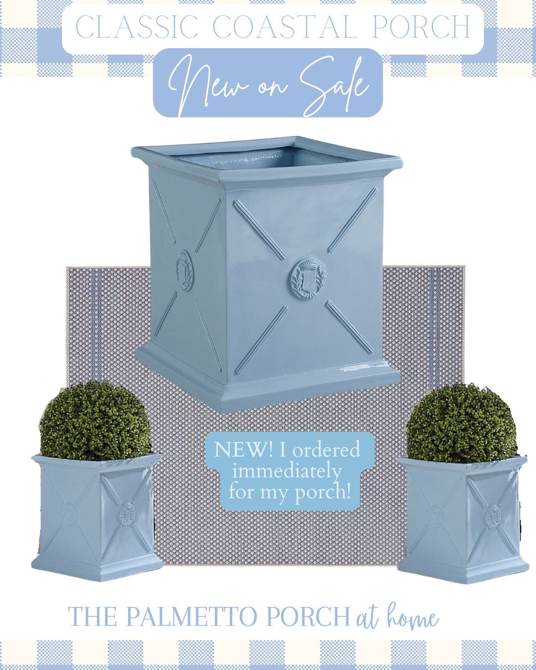 Classic coastal porch planters - coastal blue 

#LTKHome
