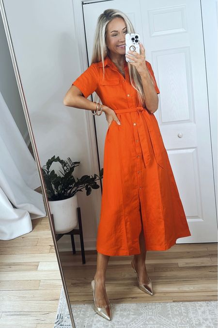 Love how versatile this shirt dress is! Could be worn for work, brunch, church, a baby shower, or graduation! Use code “Nikki20” to save! P.S. I sized up one size, I’m wearing a size 6.