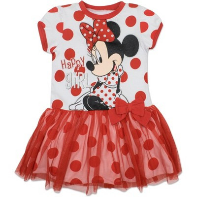 Mickey Mouse & Friends Minnie Mouse Little Girls Dress White 7-8 | Target
