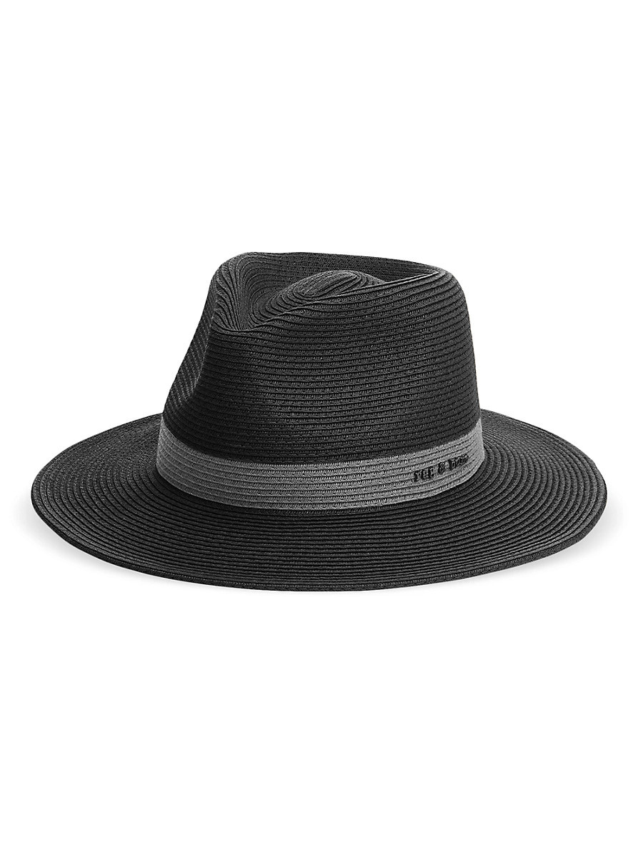 Women's City Straw Fedora - Black - Size Medium | Saks Fifth Avenue