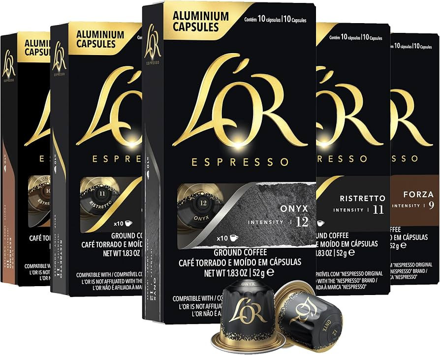 L'OR Espresso Capsules, 50 Count Intense Variety Pack, Single-Serve Aluminum Coffee Capsules Comp... | Amazon (US)
