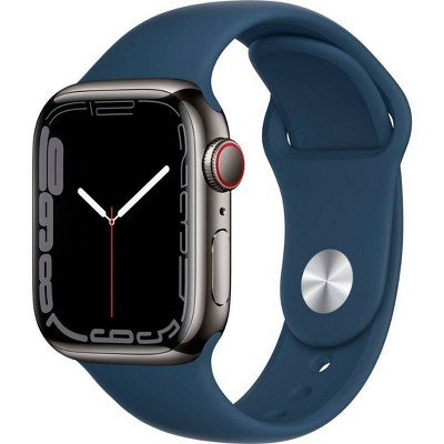 Refurbished Apple Watch Series 7 GPS+Cellular, 41mm Graphite SS Case with Abyss Blue Sport Band (2021, 7th Gen) - Target Certified Refurbished | Target