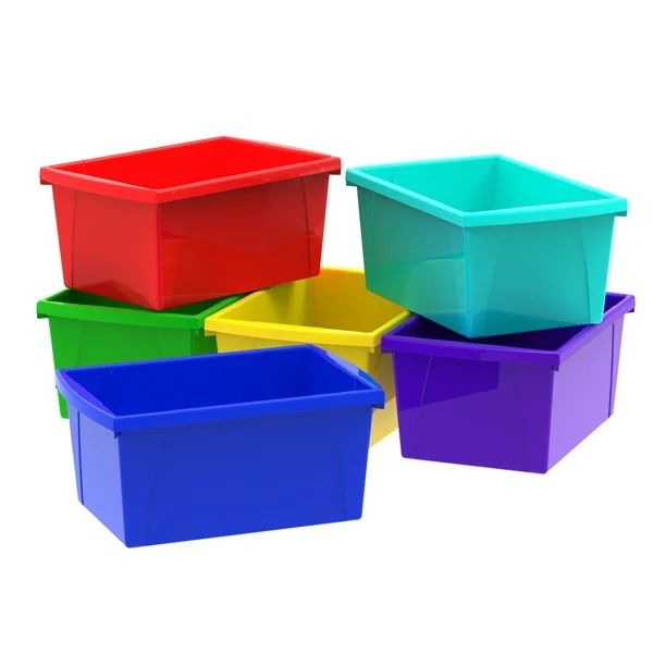 4 Gallon/15L Classroom Storage Bin, Assorted Colors (6 units/pack) | Walmart (US)