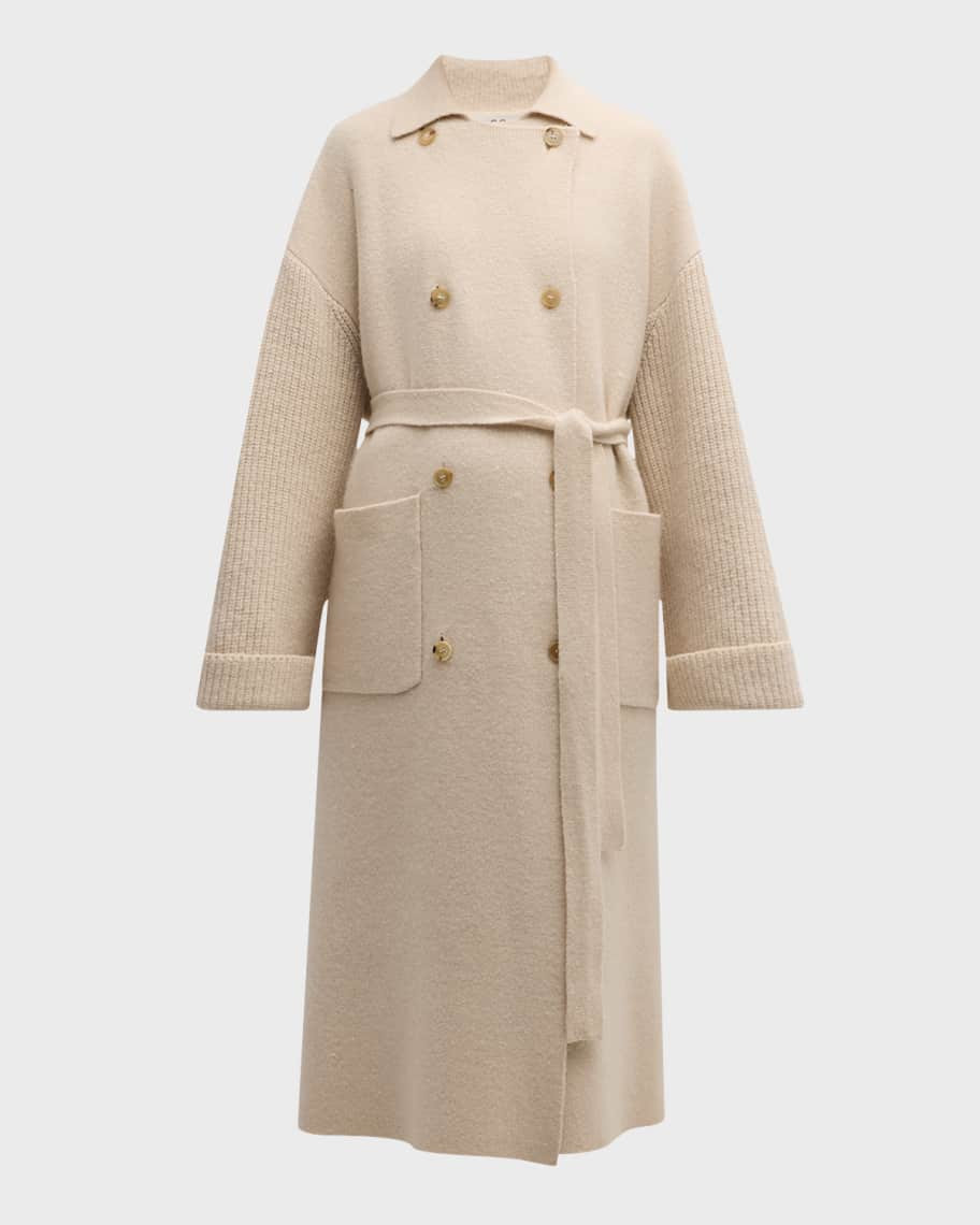 Co Belted Oversized Wool-Cashmere Cardigan | Neiman Marcus