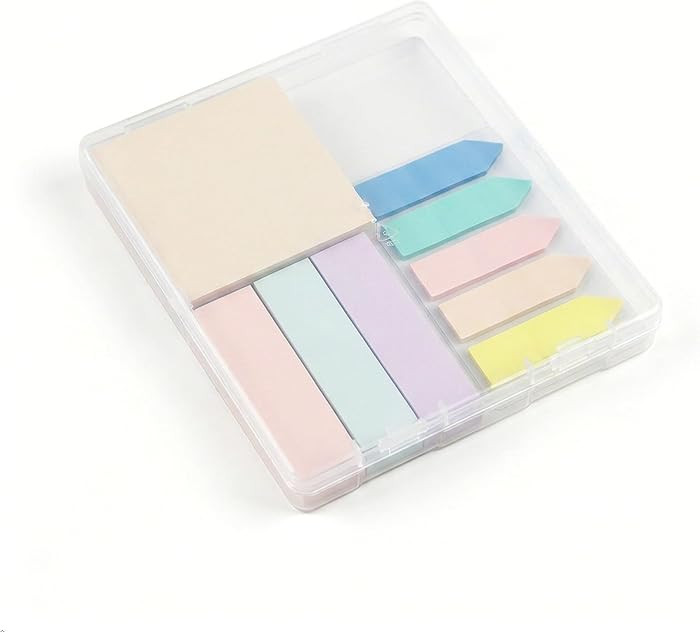 500Pcs Morandi Sticky Notes Set, 3"x3" Square Pad 100 Sheets, 3"x0.75" Strip Notes 300 Sheets, In... | Amazon (US)
